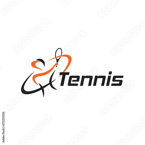 clean vector logo for tennis trainer