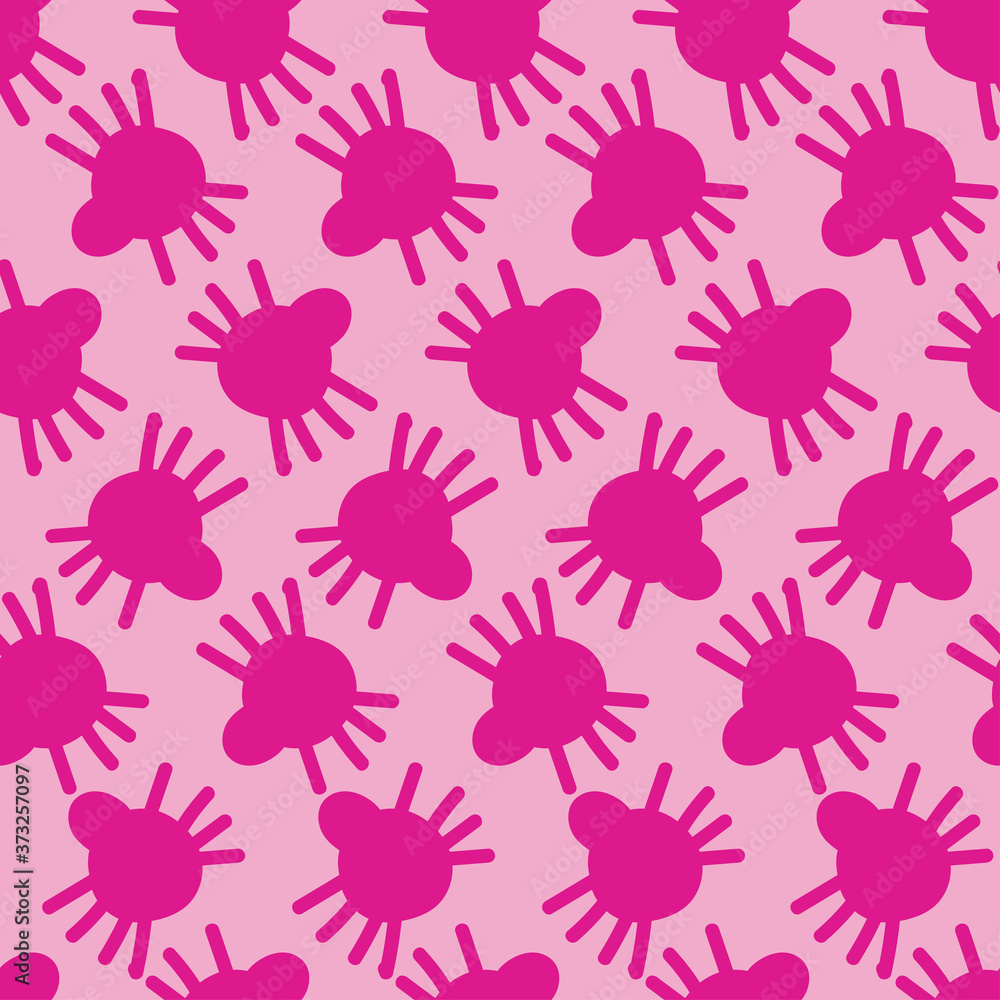 Fototapeta Seamless vector colorful ponk pattern of decorative small insects spiders