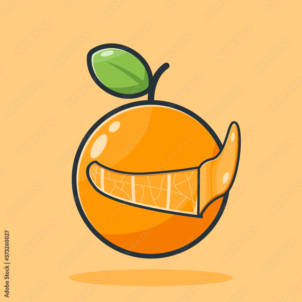 Orange Fruit Design Illustration With Peeling Skin Orange Fruit Design Illustration With Peeling Skin