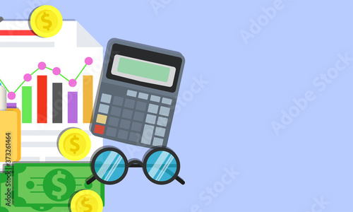Accounting concept vector flat illustration design. Business financial management audit planning.