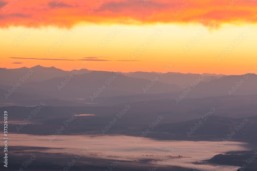 Morning in mountains