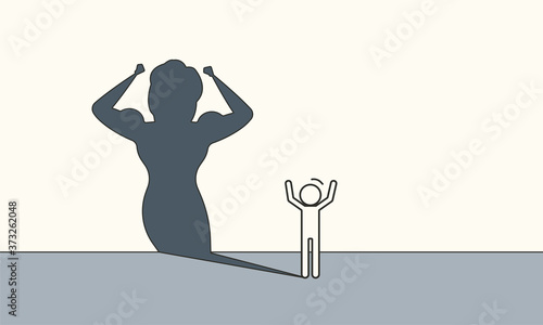 Business ambition leader man vector illustration concept. Superman cape challenge leadership. Super shadow businessman success achievement. Career progress person goal. Motivation vision solution