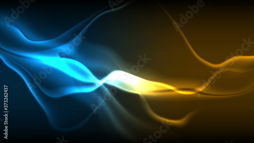 Liquid glowing neon waves abstract background