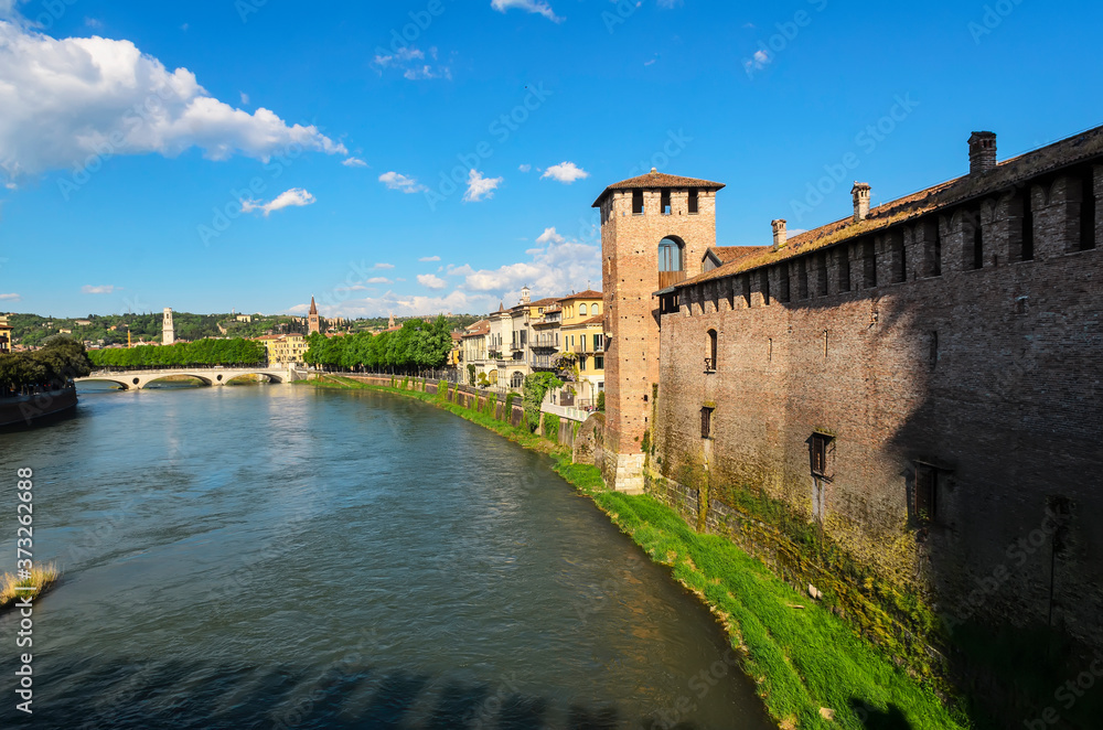 Verona, view of the bridge 