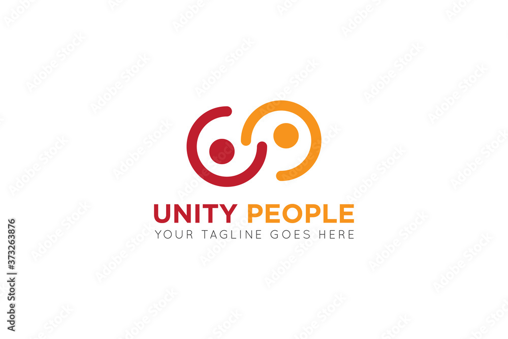 people teamwork logo, unity icon and symbol vector illustration
