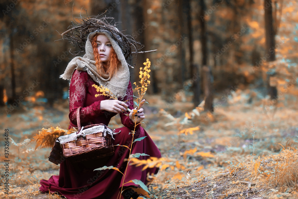 Fortune-teller conducts a ritual autumn Fortune-teller conducts a ritual autumn