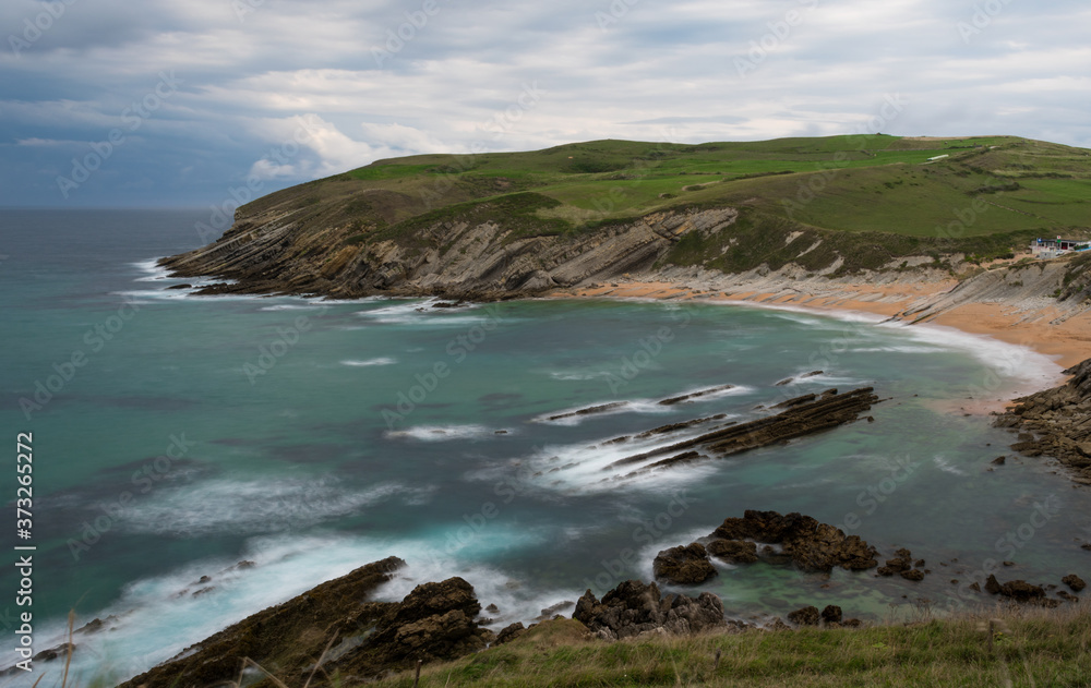 long exposure Tagle beach Cantabria coast