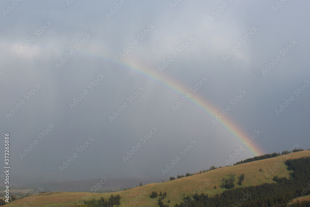 A rainbow in Yellowstone National Park. A rainbow in Yellowstone National Park.