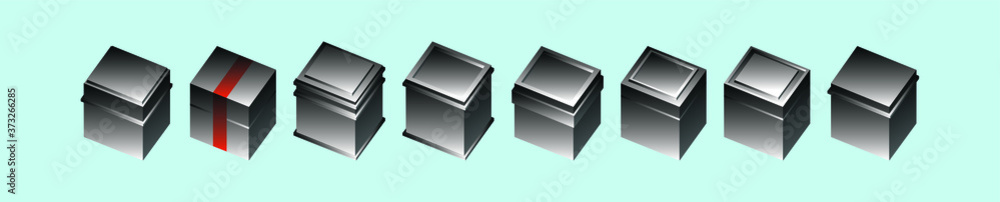 set of tin box cartoon icon design template with various models. vector illustration set of tin box cartoon icon design template with various models. vector illustration
