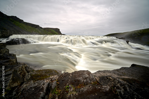 Beautiful view of the gullfoss waterfall which belongs to the golden circle of iceland