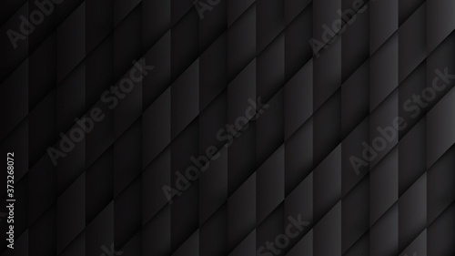 Parallelogram Blocks Conceptual Tech 3D Minimalist Black Abstract Background. Science Technology Three Dimensional Rhombus Pattern Structure Sci-Fi Wallpaper. Clear Blank Subtle Textured Backdrop