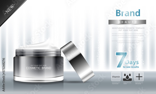 cosmetic cream and body lotion poster premium skin care products.