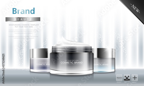 cosmetic cream and body lotion poster premium skin care products.