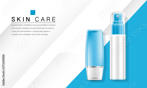 cosmetic cream and body lotion poster premium skin care products vector design.