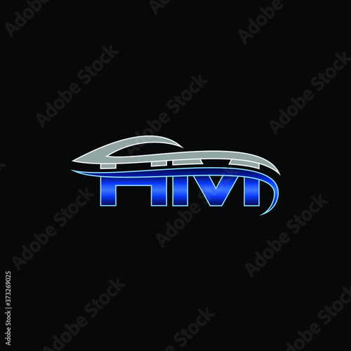 Letter HM Auto Car Sport Creative Modern Logo Design Template Icon Vector