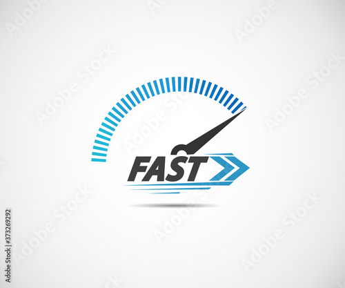 Speed, vector logo racing event, with the main elements of the modification speedometer