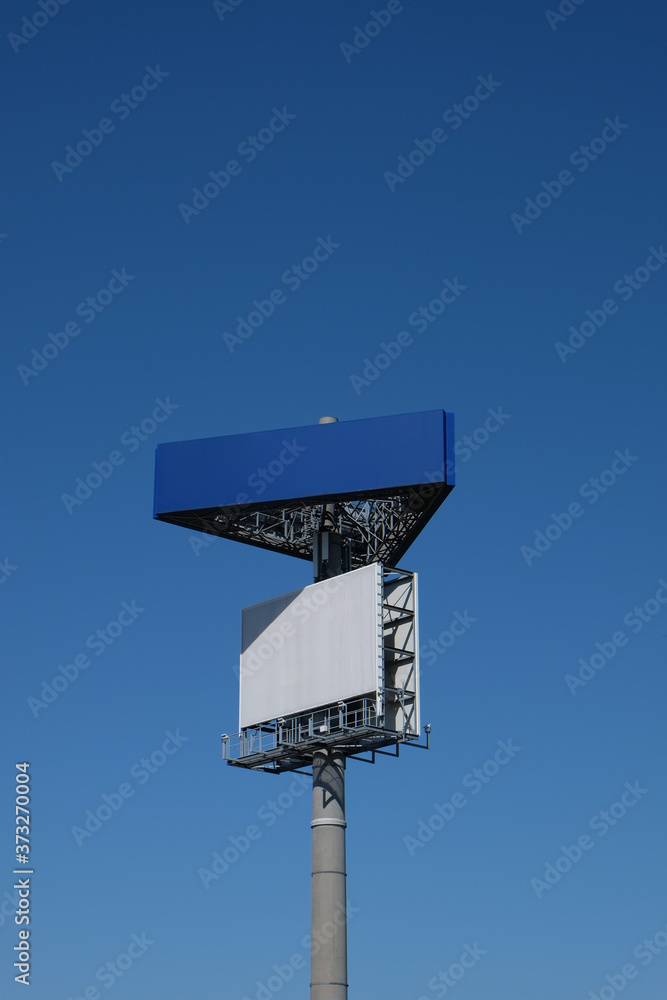 Realistic blank billboard for advertisement with sky Realistic blank billboard for advertisement with sky