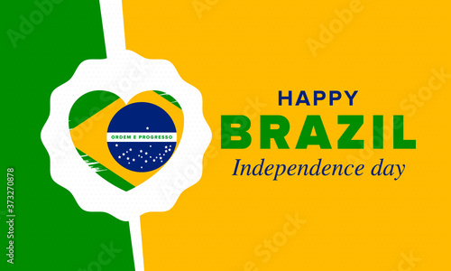 Brazil Independence Day. Happy national holiday. Freedom day. Celebrate annual in September 7. Brazil flag. Patriotic brazilian design. Poster, card, banner, template, background. Vector illustration