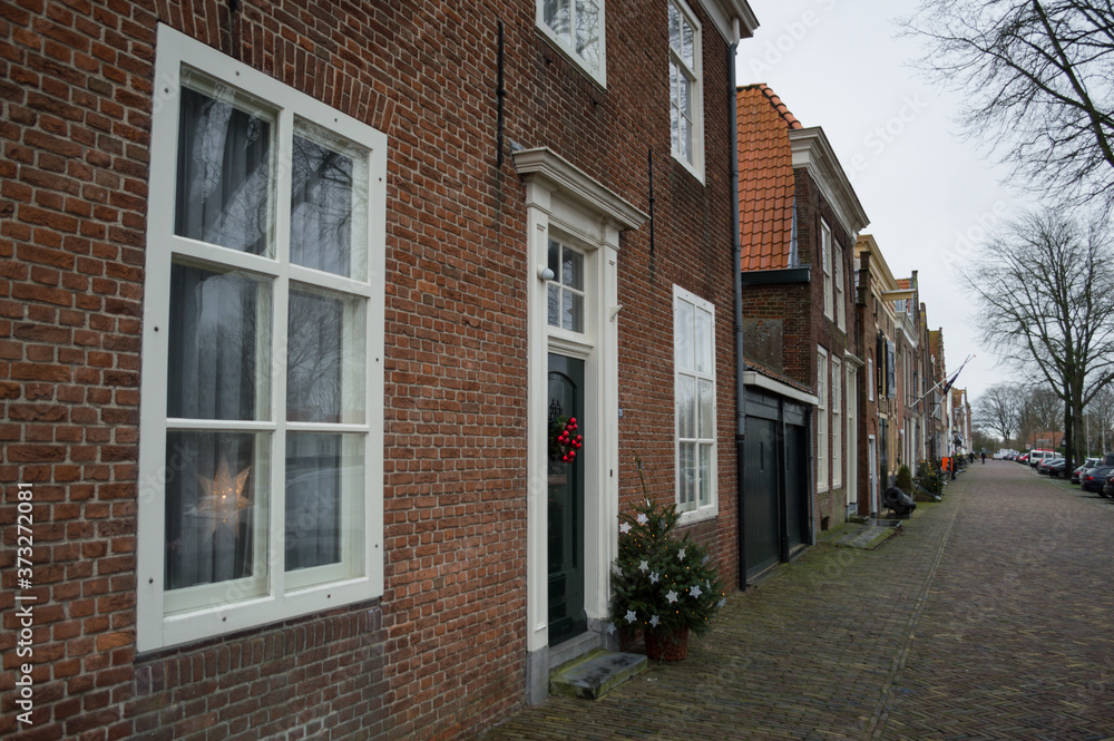 Traditional Dutch Houses in Veere, Zeeland, Netherlands