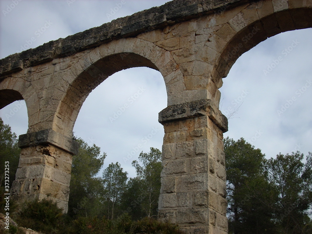 view of the roman aqueduct