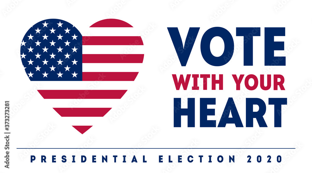 Fototapeta premium Presidential Election in USA, November 3. Poster, card, banner for United States of America Votes day. American Patriotic design element. Vector.