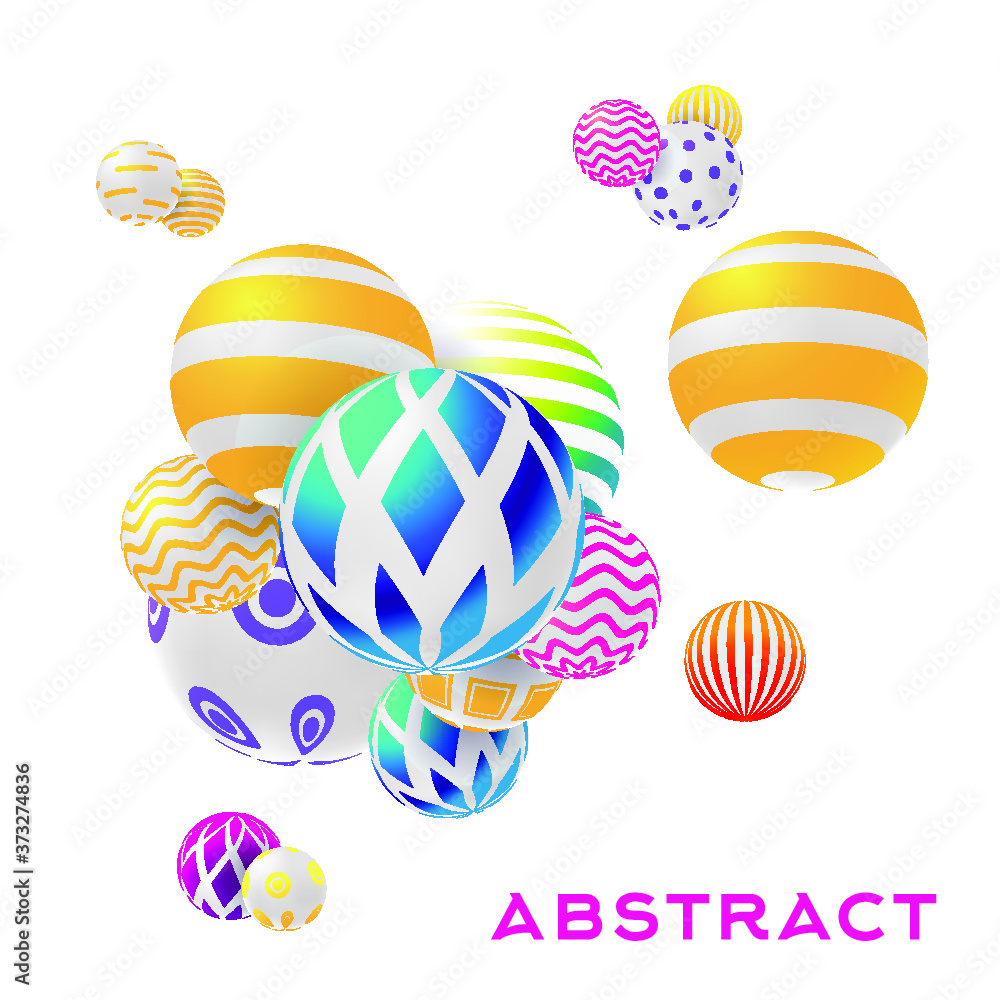 abstract decorative balls, vector illustration isolated on white background