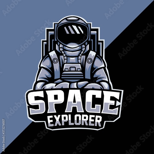 Space explorer mascot logo template.