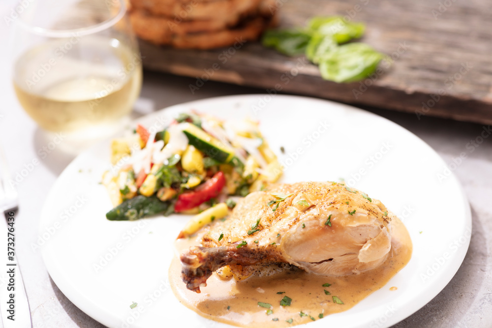 Roasted Chicken with Grilled Zucchini Salad Roasted Chicken with Grilled Zucchini Salad