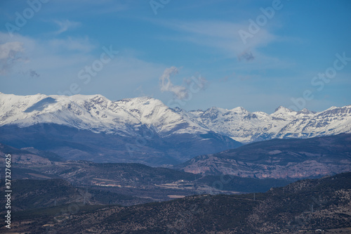 Pyrenees peaks with snow, Spain
