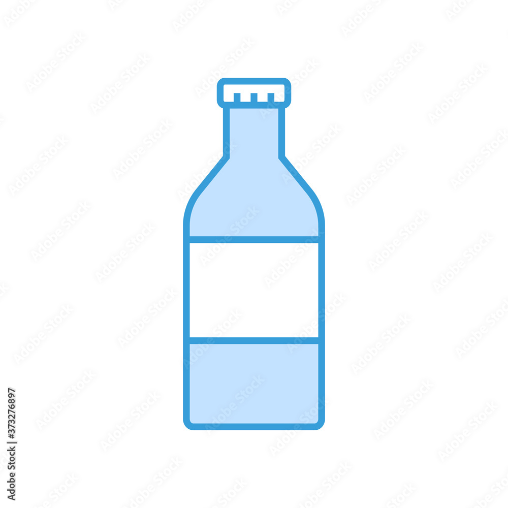 Botella. Icono de bebida. Ilustración vectorial estilo plano Botella. Icono de bebida. Ilustración vectorial estilo plano
