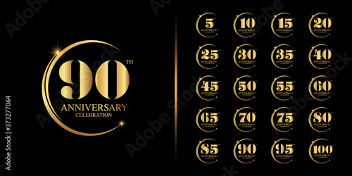 Golden anniversary celebration emblem design for company profile, booklet, leaflet, magazine, brochure, web, banner, invitation or greeting card.