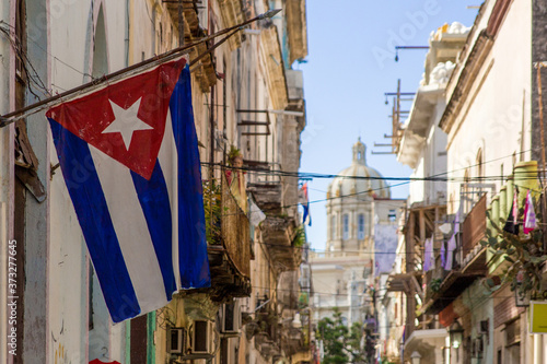 Cuban Flag on Havana Street