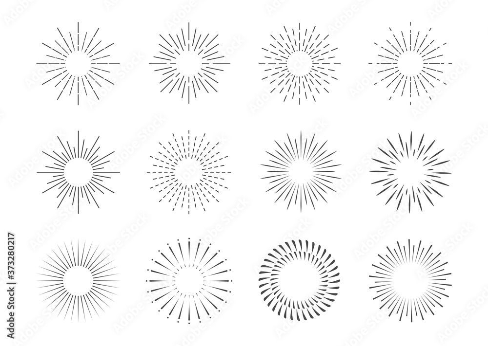 Vector Collection of Retro Light Rays, Isolated on White Black Outline , Vintage Sketch Design Elements Collection. Vector Collection of Retro Light Rays, Isolated on White Black Outline , Vintage Sketch Design Elements Collection.