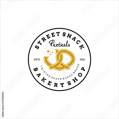 pretzels logo design bakery vector template. pastry and cookies industry icon template ideas