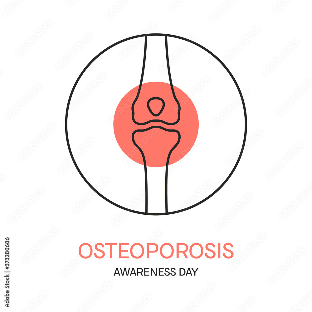 Osteoporosis awareness day poster with knee bones in a circle