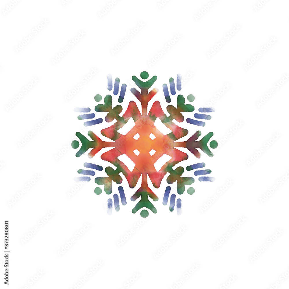 Indian Punjabi folk art motif phulkari design in watercolors Indian Punjabi folk art motif phulkari design in watercolors