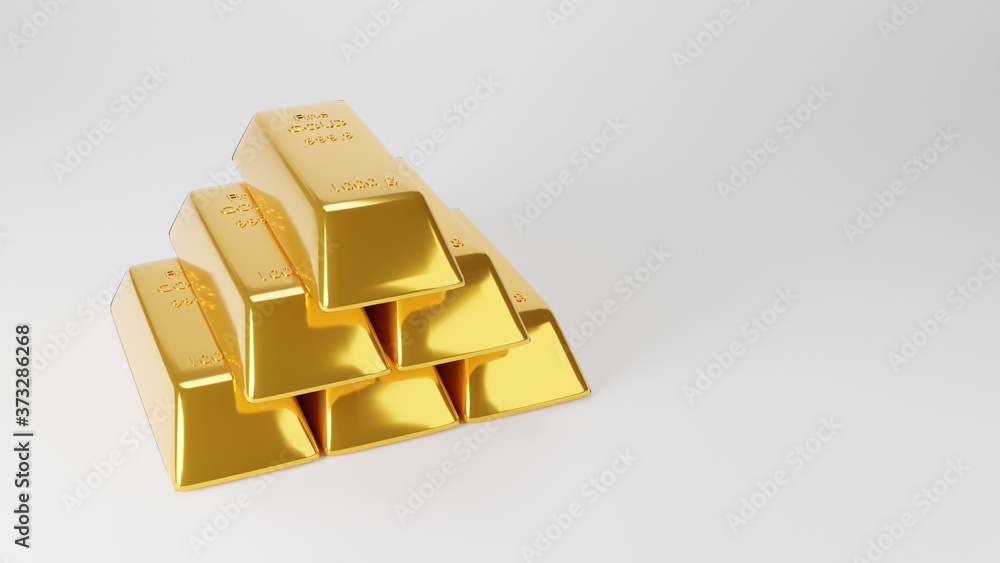 Gold bar stack isolated on white background. 3d illustration Gold bar stack isolated on white background. 3d illustration