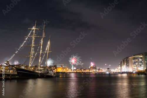 Photography New Year’s Eve at Amsterdam Harbor, Netherlands