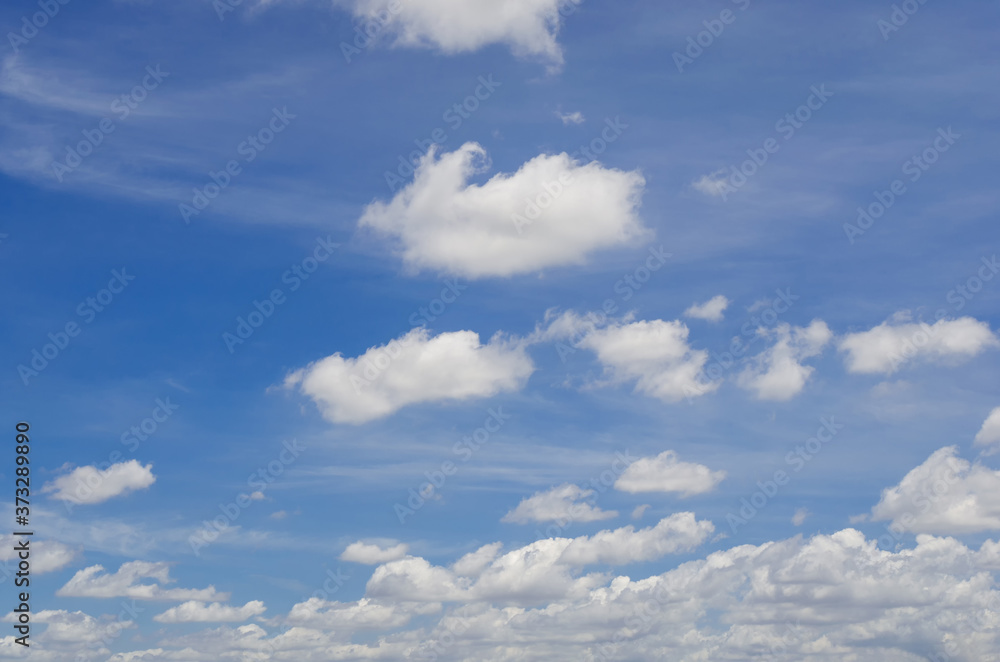 beautiful blue sky and white fluffy cloud horizon outdoor for background. beautiful blue sky and white fluffy cloud horizon outdoor for background.