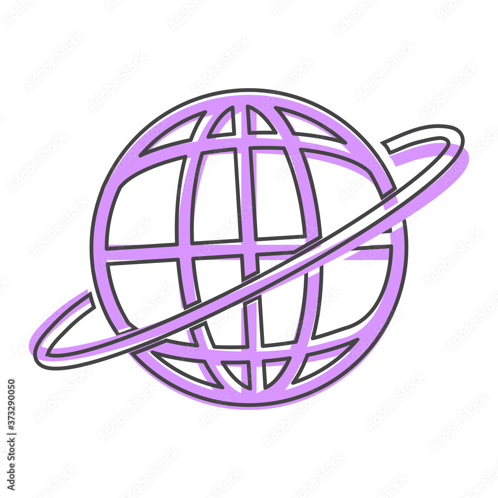 Vector icon world news. Globe icon cartoon style on white isolated background. Vector icon world news. Globe icon cartoon style on white isolated background.