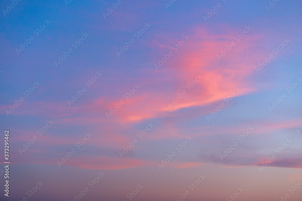 Beautiful dramatic Cloudscape on sunset, springtime.