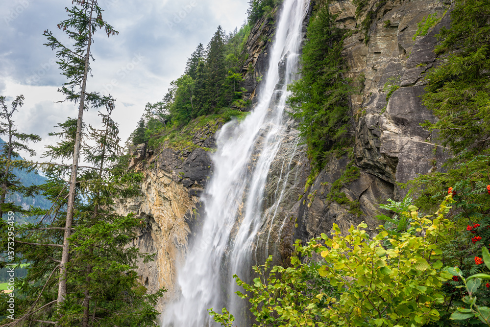 Waterfall called Fallbachfall in the austrian Alps. It is the highest waterfall in Carinthia and is located in the Maltatal in the region Kärnten, Austria.