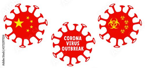 Stop coronavirus epidemic, bacteria cell. ( Covid-19 2019-nCoV, Covid-2019 ) Corona virus in China, Wuhan lockdown. Stay at home, stay safe. Social distancing Face mask. Self quarantine concept.