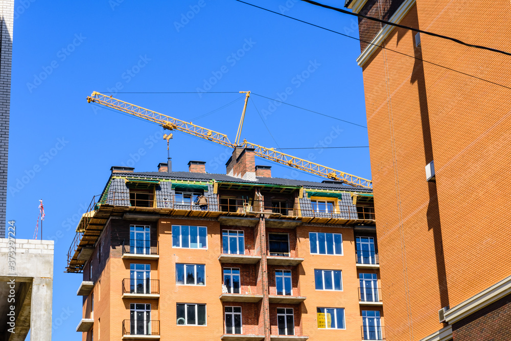 Construction of new modern residential building Construction of new modern residential building