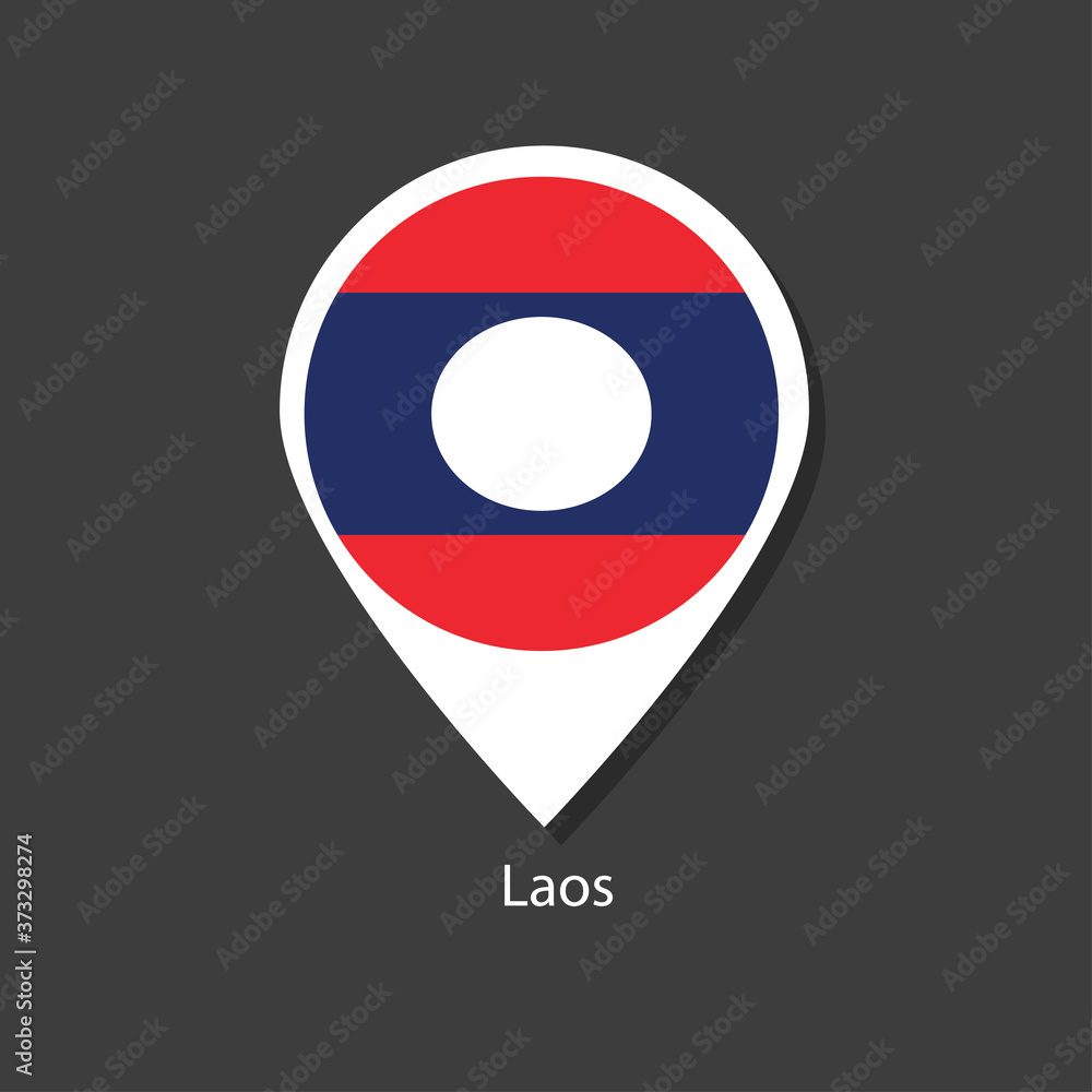 Laos flag Vector marker with flags. Laos flag Vector marker with flags.