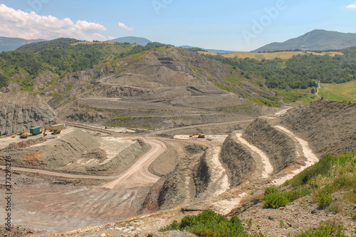 High anglw view of a quarry site photo