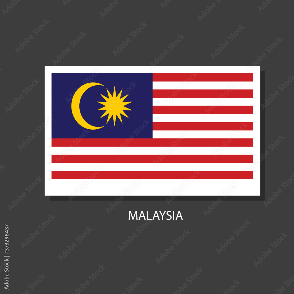 Malaysia flag Vector Square Icon. Malaysia flag Vector Square Icon.