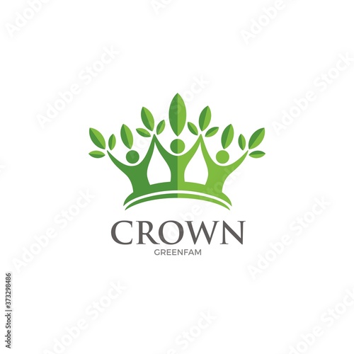 Nature Green Crown Logo Concept