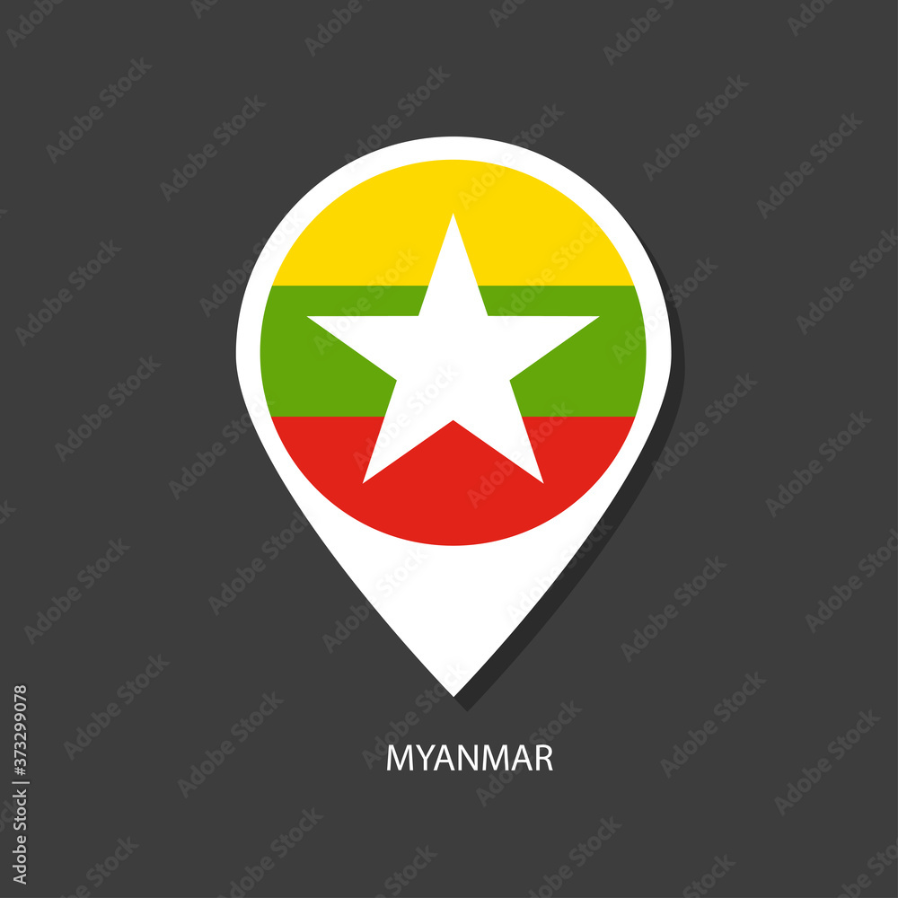 Myanmar flag Vector marker with flags. Myanmar flag Vector marker with flags.