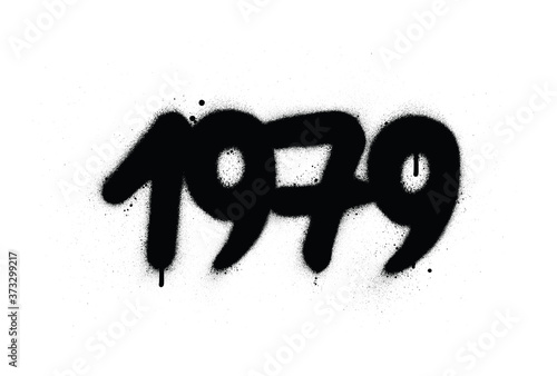 graffiti 1979 date sprayed in black over white photo